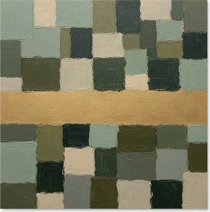 Monolithic Earth Tones: A Meditative Study In Ochre And Sculptural Tessellation — Laurent Fabre, Neo-abstract Art (modern Abstract Compositions)