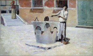Scene Italienne Pres De La Fontaine — Frank Edwin Scott