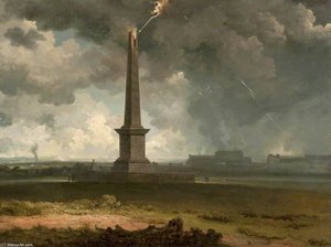 The Nelson Monument On Glasgow Green Struck By Lightning
