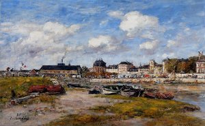 The Port Of Trouville, Low Tide — Eugène Louis Boudin