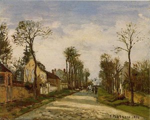 The Road To Caint-cyr At Louveciennes — Camille Pissarro, Impressionist Landscape