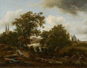 Landscape Near Deventer — Meindert Lubbertszoon Hobbema, Dutch Golden Age