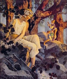 Girl With Elves — Maxfield Parrish