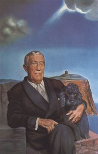 Portraif Of Chester Dale And His Dog Coco, 1958 — Salvador Dalí