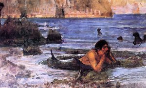 The Merman (sketch) — John William Waterhouse