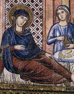 Nativity Of The Virgin (detail) — Pietro Cavallini