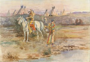 A Piegan Flirtation — Charles Marion Russell