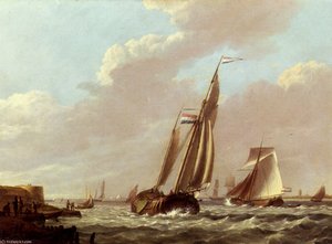 Jan Hermanus Shipping In A Choppy Estuary — Johannes Hermanus Koekkoek