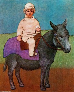 Paul, Der Sohn Des Künstlers Auf Einem Esel — Pablo Picasso