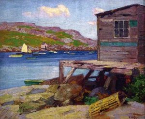Lobster Shacks, Monhegan Island — Edward Henry Potthast