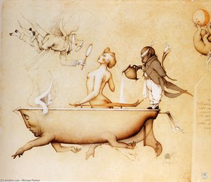 Running The Bath — Michael Parkes