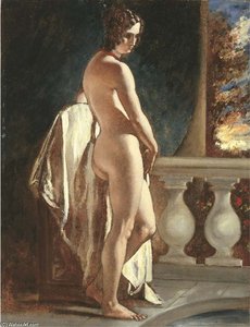 Female Nude On A Balcony — William Etty
