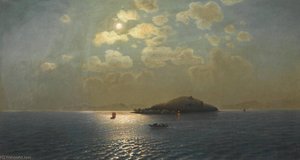 Lake Sevan In Moonlight — Georgy Zakharovich Bashinzhagyan