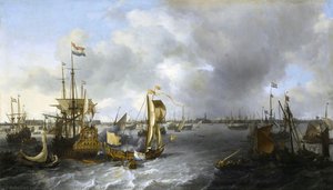 Le Port D’amsterdam Vu De L’ij, 1666 — Ludolf Backhuysen I
