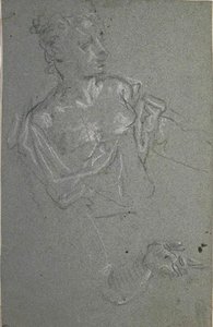 Sheet Of Studies. Woman Bust, A Left Hand — Paolo Veronese