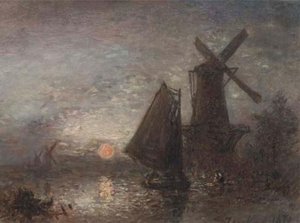 Sunset Along The Schie — Johan Barthold Jongkind