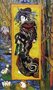Japonaiserie Oiran (after Kesai Eisen) — Vincent Willem Van Gogh, Post-impressionism