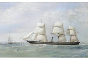 The Naval Auxiliaries Resolute And Assistance Off The Entrance To Portsmouth Harbour — Samuel Walters