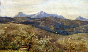 Spring Landscape With A Distant