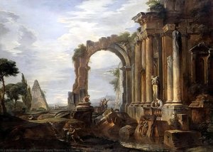 Capriccio Of Classical Ruins — Giovanni Paolo Panini, Baroque