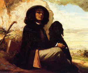 Self Portrait With A Black Dog — Gustave Courbet, Realism