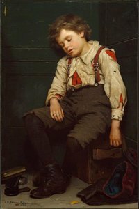 Tuckered Out -the Shoeshine Boy — John George Brown