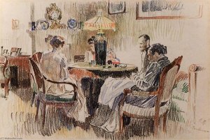 Evening Interior — Sergey Arsenievich Vinogradov