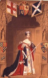 Queen Victoria In A Garter Stall — George Baxter