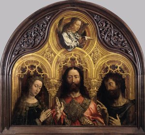 Virgin Mary, Christ Blessing, And St John The Baptist (deesis) — Jan Gossart