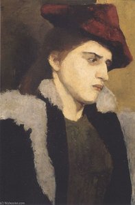 Portrait Of A Young Lady In Red Hat — Paula Modersohn-becker