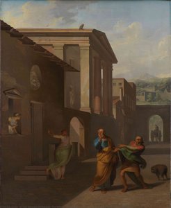 The Midwife Taking Leave Of The Girl From Andros (from Terence's Andria ) — Nicolai Abraham Abildgaard, Baroque