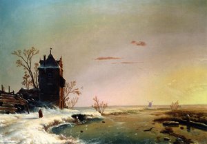 Winter Scene, Holland — Louis Remy Mignot