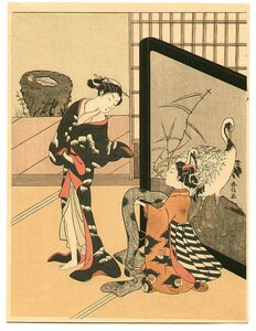 Ladies And Crane Screen — Судзуки Харунобу