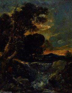 Waterfall With Fisherman — William James Müller