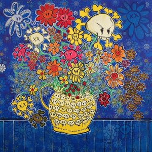 Eternal Bloom in Cobalt Chaos: A Singular Vision of Macabre Floral Splendor