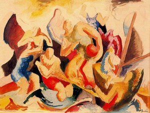 Study For ''people Of Chilmark'' — Thomas Hart Benton, Abstract Expressionism
