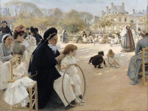 The Luxembourg Gardens, Paris — Albert Edelfelt, Impressionist Realism