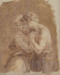 Sketch Of Couple Embracing — Edmund Thomas Parris