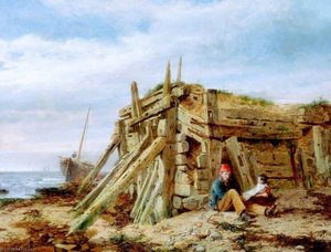 Under The Breakwater — Charles Napier Hemy