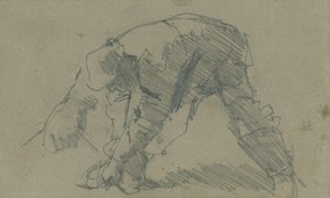 Study Of A Bending Male Figure For 'winter Work' — Sir George Clausen