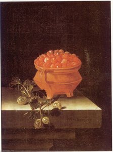 English Still Life With A Bowl Of Strawberries And A Spray Of Gooseberries — After Adriaen Coorte