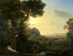 Landscape With Narcissus And Echo — Claude Lorrain (claude Gellée), Baroque