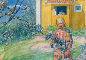 Girl With Apple Blossom — Carl Larsson