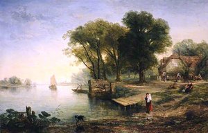 The Ferry — Thomas Creswick