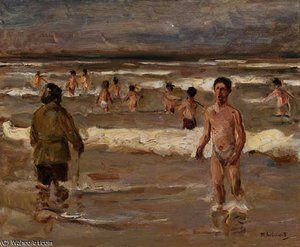 Bathing Knaben Im More — Max Liebermann