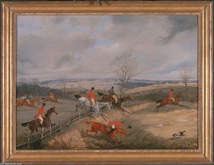 Unting Scene- Drawing The Cover — Henry Thomas Alken