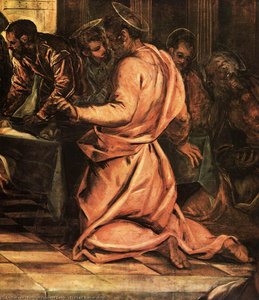 The Last Supper (detail) — Jacopo Tintoretto, Early Baroque
