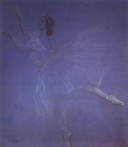 Anna Pavlova In The Ballet Sylphyde — Valentin Alexandrovich Serov