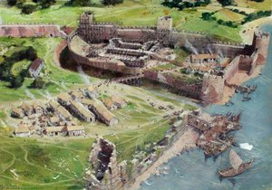 Reconstructed View Of The Tower Of London, Showing The White Tower Being Constructed, C.1070–1080 — Ivan Lapper