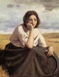 El Cosechador Sosteniendo Su Foja — Jean-baptiste-camille Corot